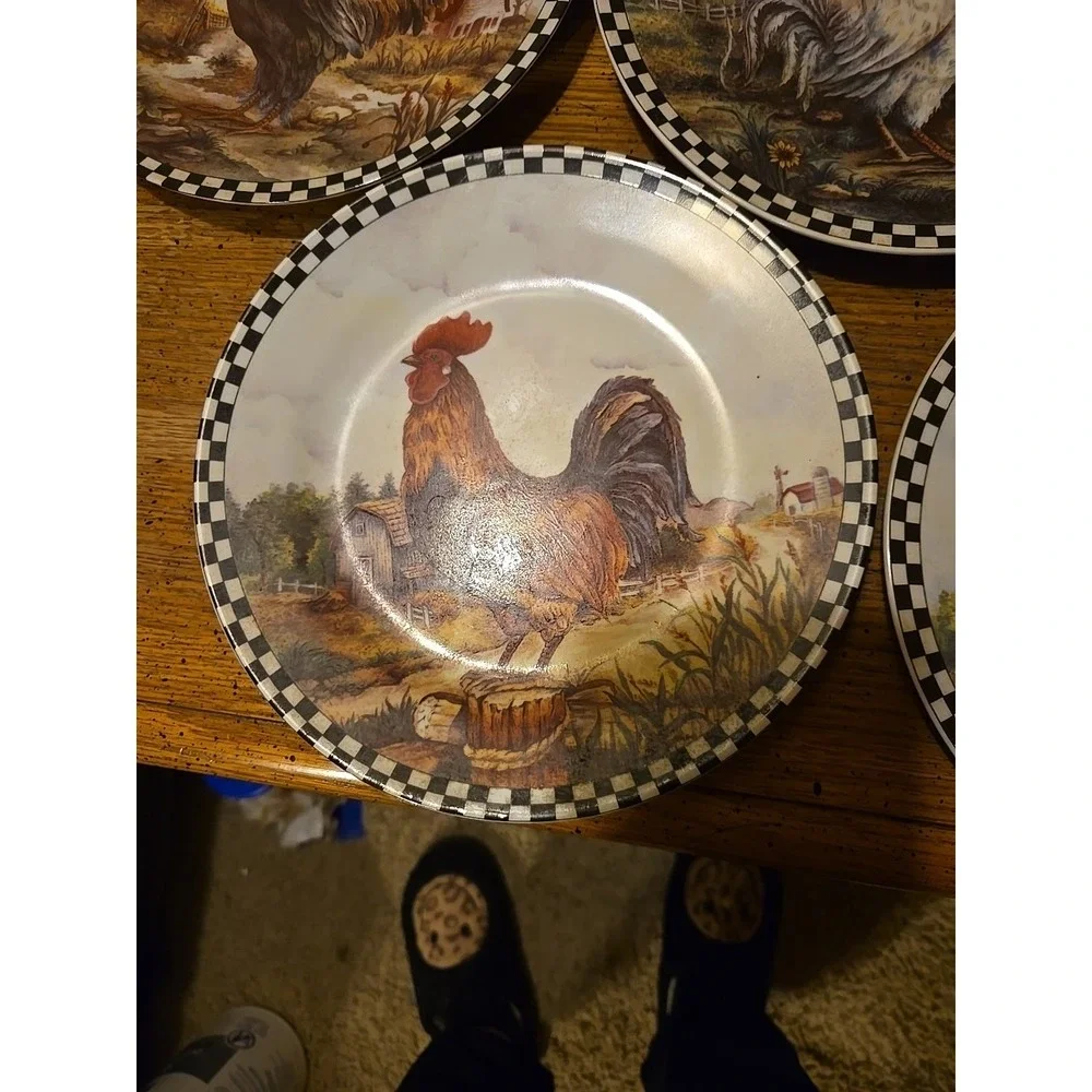 decorative farm rooster wall plate